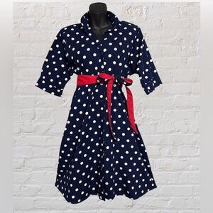 Vintage Willi of California Polka Dot Pinup Dress Size 6
